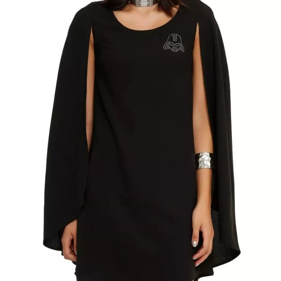 Her Universe Star Wars Studded Darth Vader Black Sleeveless Dress Cape Large - Picture 1 of 10